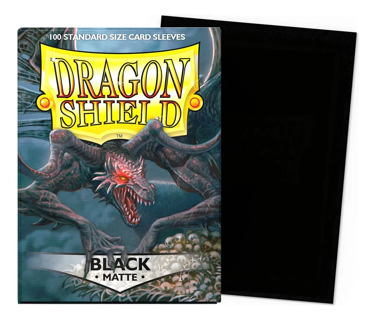 Dragon Shield Matte Black Standard Size Sleeves - Imagen 2